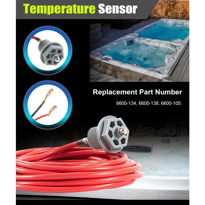 6600-167 Temperature Sensor with Curled Finger Connectors & 6540-228 O-Ring, Fit for Sundance Spas and Jacuzzi Hot Tubs