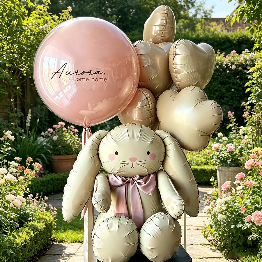 3D-Cartoon-Hasen-Ballon-Set, Wolkenballon, Herzförmiger Ballon für Babyparty, Heiratsantrag, Hochzeit, Geburtstagsfeier-Dekoration – Detail 5