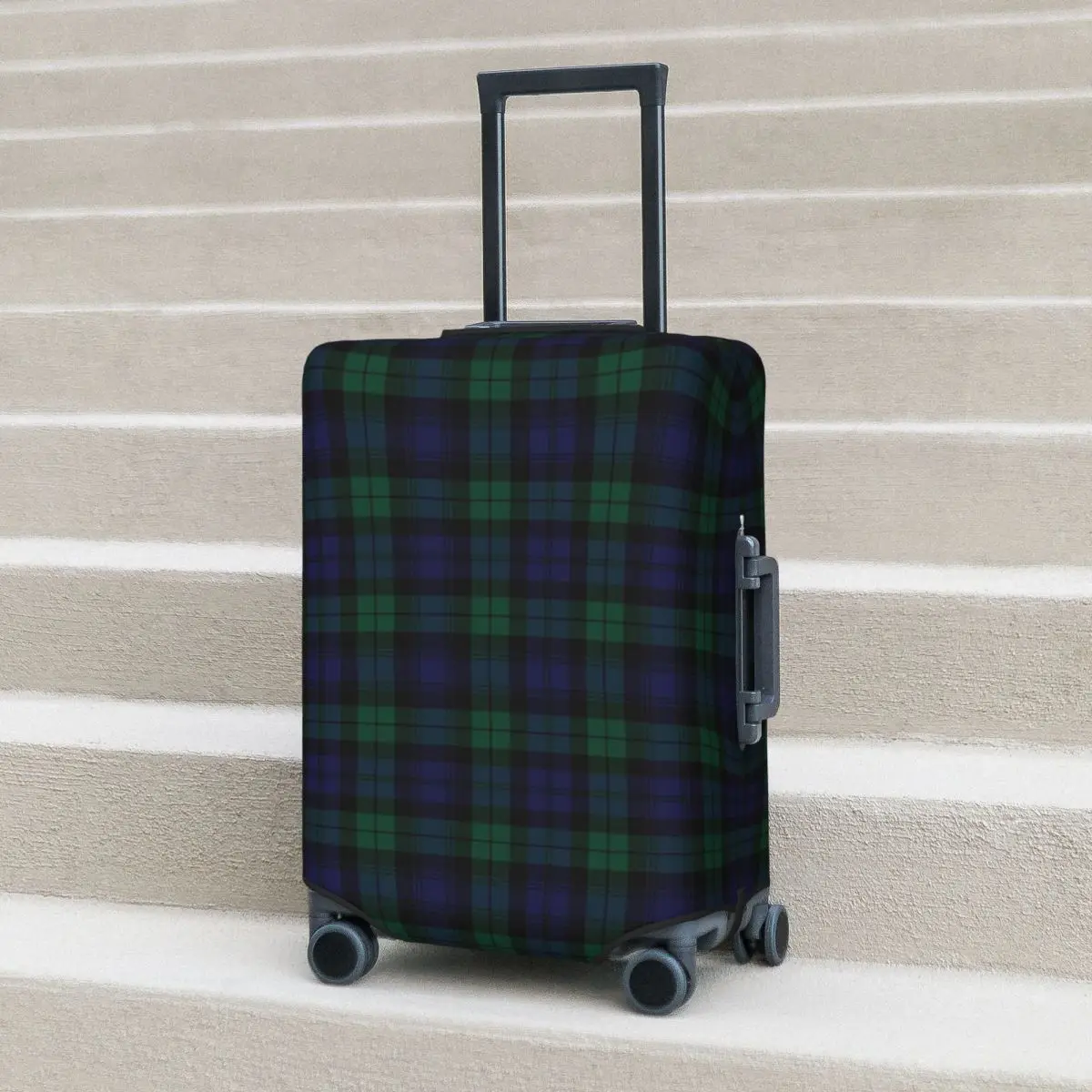 

Blackwatch Tartan, современный милый синий и зеленый клетчатый чехол для чемодана, защитные эластичные защитные чехлы для багажа на 18-32 дюймов