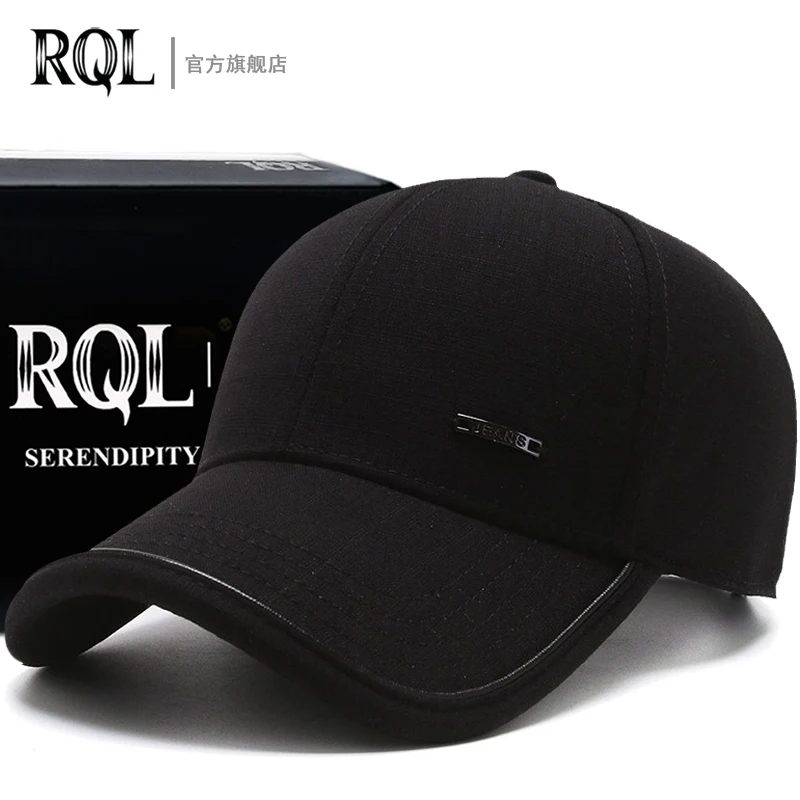 Men's Hat 2024 Winter Male Baseball Cap Casual Golf Trucker Dad Hat Outdoor Black Solid Color Windproof Adjustable Snapback