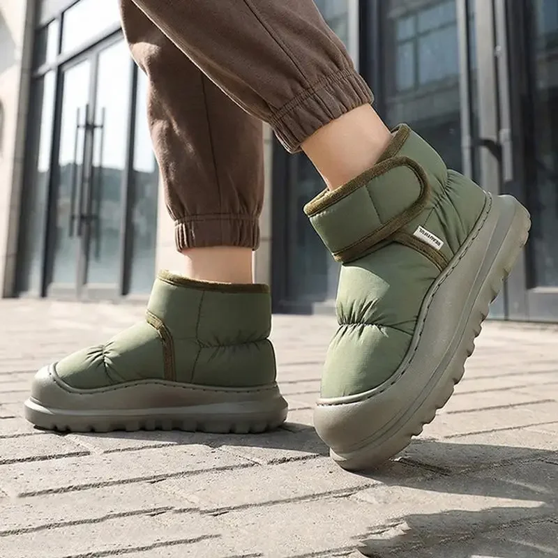 Rutschfeste, dicke Winterstiefel für Damen 2026, Übergrößen, warme Plüsch-Knöchelstiefel, wasserdichte Baumwollschuhe für Paare – Detail 8