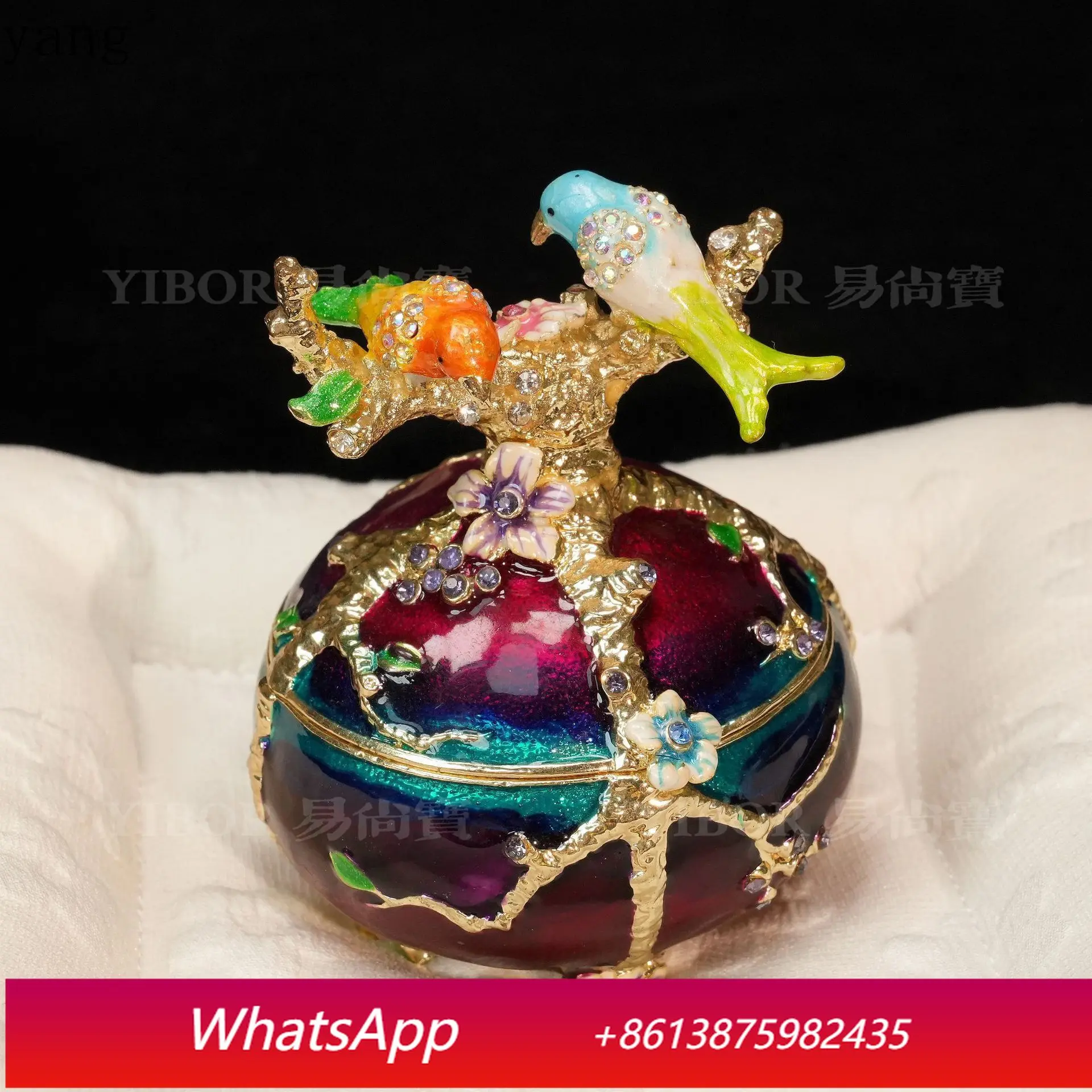 

CX enamel jewelry box metal ornament retro happy eyebrow bird box