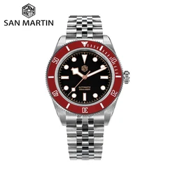 San Martin 40mm BB Men Watch Luxury Sport Diver Fly Clasp NH35 Automatic Mechanical Man Watches Jubilee BGW-9 20Bar SN0128