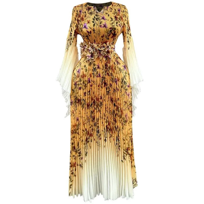 design rican Campana in vita piegata Sve Dr Decorazione floreale 3D Vita alta Materiale in velluto Lungo Sve Uso universale