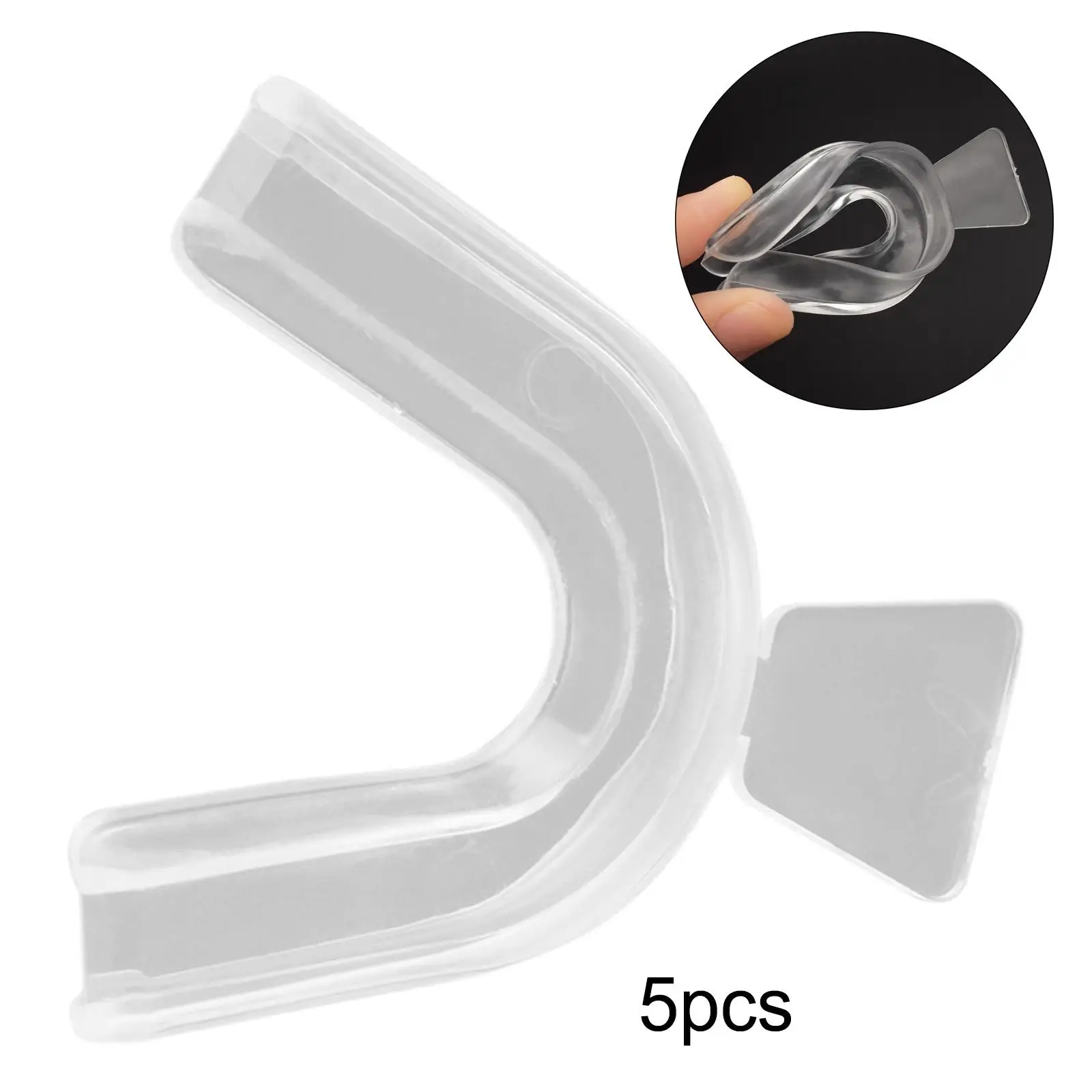 5Pcs Transparent Night Mouth Guard EVA Mouth Guard Tray for Grinding Boxing Protection Whitening Sports Sleep Aid