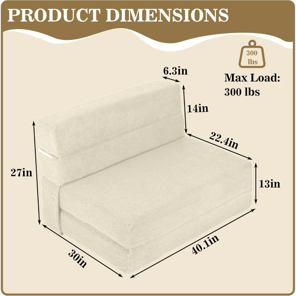 Sofá cama futón de espuma viscoelástica, colchón de suelo convertible con respaldo, cómoda silla para salas de estar