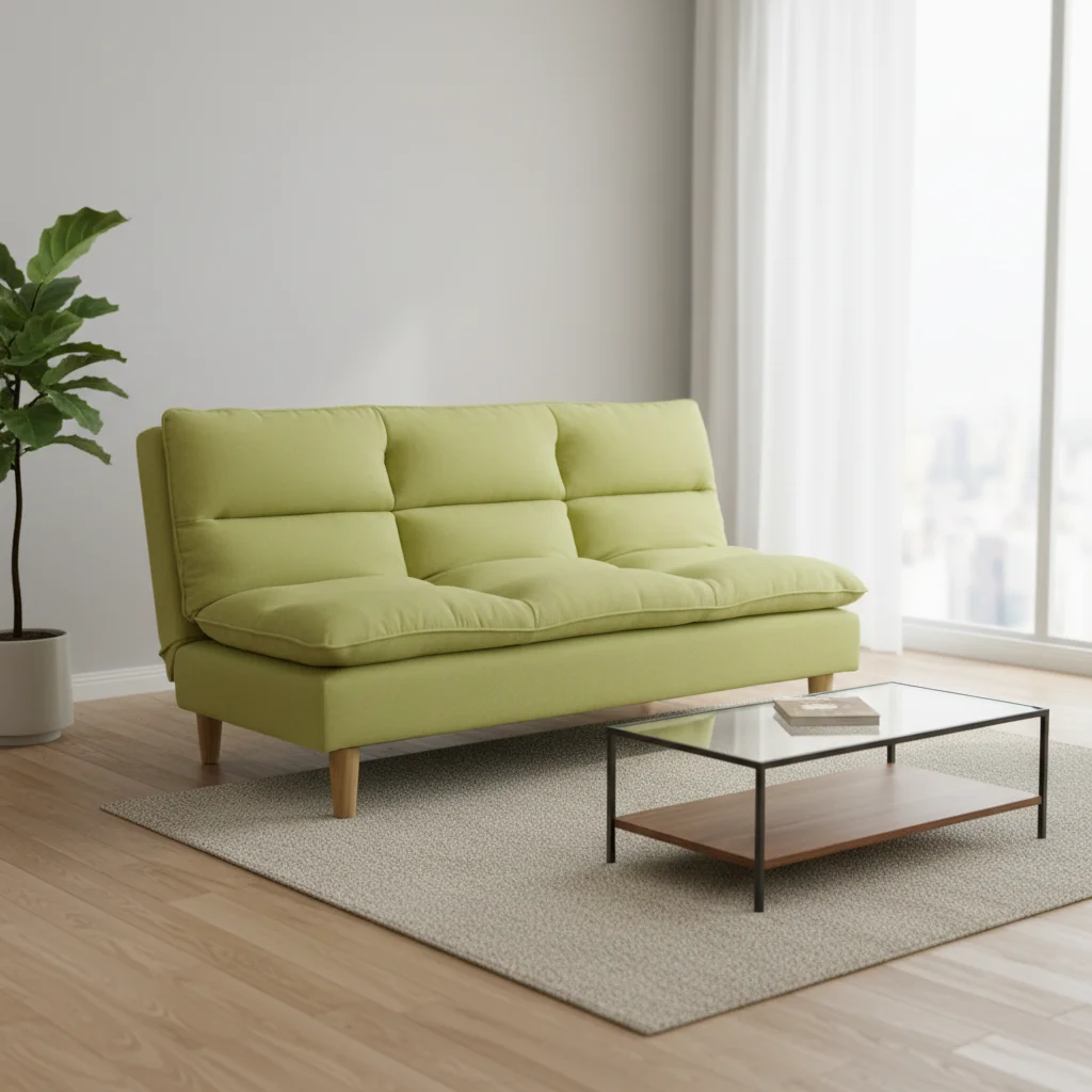 Factory Direct Sales Wholesale Modern Soft Fabric Extendable Loveseat Armless Sofa Bed 3-Seater Living Room Bedroom Hotel