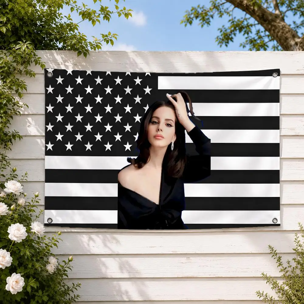 Singer Lana Del Rey  Flags decor flag banner,wall hanging flag,indoor outdoor wall decor,yard garden porch patio