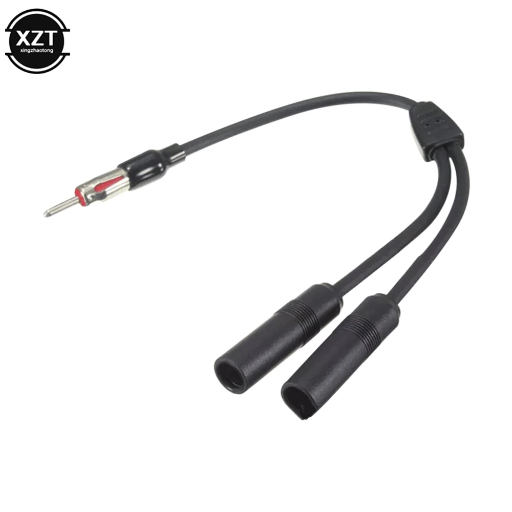 Car Antenna Cable Adapter Aluminum Plug In 1 For 2 Radio Antenna Extension Cable Meet More Connectivity Needs