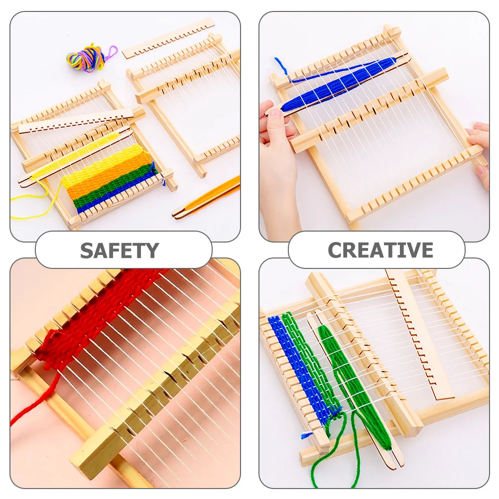 1 set Diy Weefgetouw Voor Kinderen Kinderbreimachine Educatief Handgemaakt Ambacht Vroeg Leren Vaardigheid Bouwen Plezier