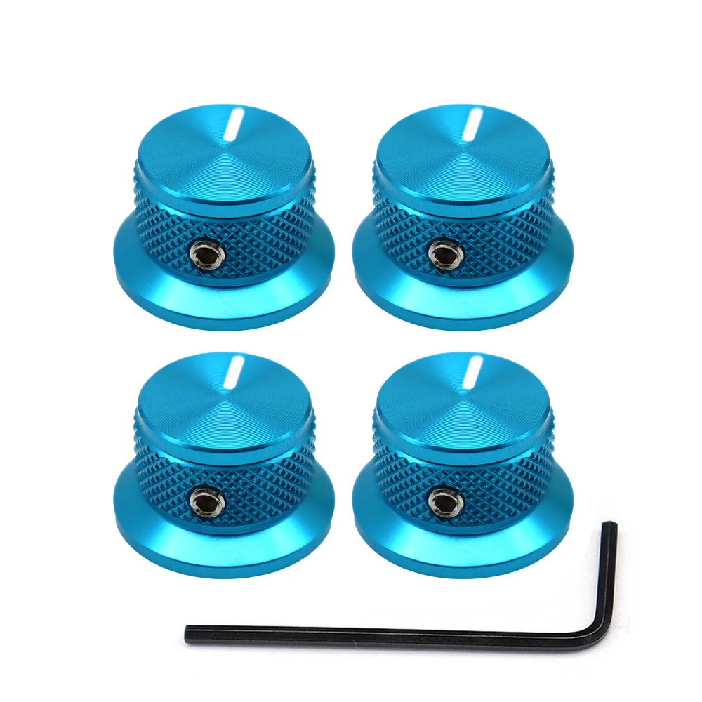 3 Stück/4 Stück Gitarrenknöpfe, Aluminium-Potentiometerknöpfe, Top-Hut-Knöpfe, Steuerknopf für Gitarre/Bass/AMPS/Vorverstärker mit Anzeige