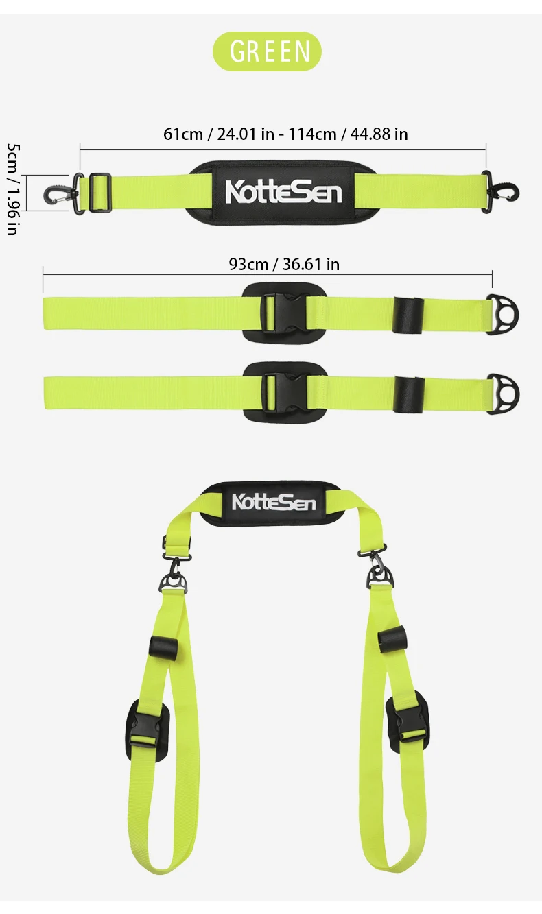 Kottesen Paddleboard-Gurt SUP-Zubehör Verstellbarer Surfbrett-Schultergurt Kajak Multifunktionales Bindeseil Mehrfarbiges Befestigungsseil – Detail 7