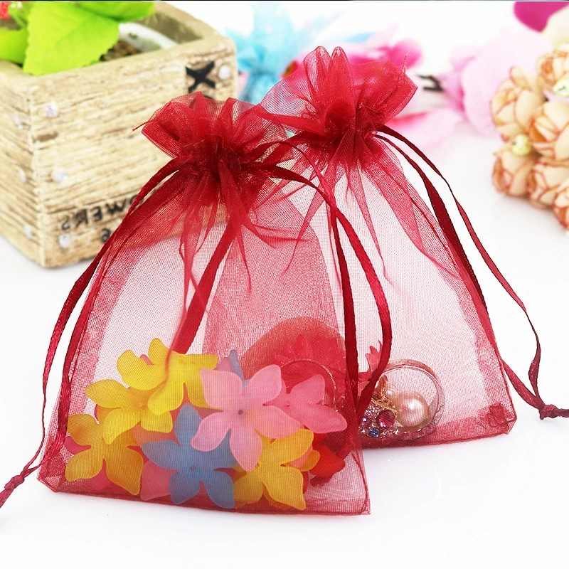 20 Stück/Lot Organza-Geschenktüten, zuziehbare Netzbeutel, bunte Geschenktaschen für Schmuck, Ornamente, Süßigkeitenverpackungen, Hochzeits- und Partydekoration – Detail 4