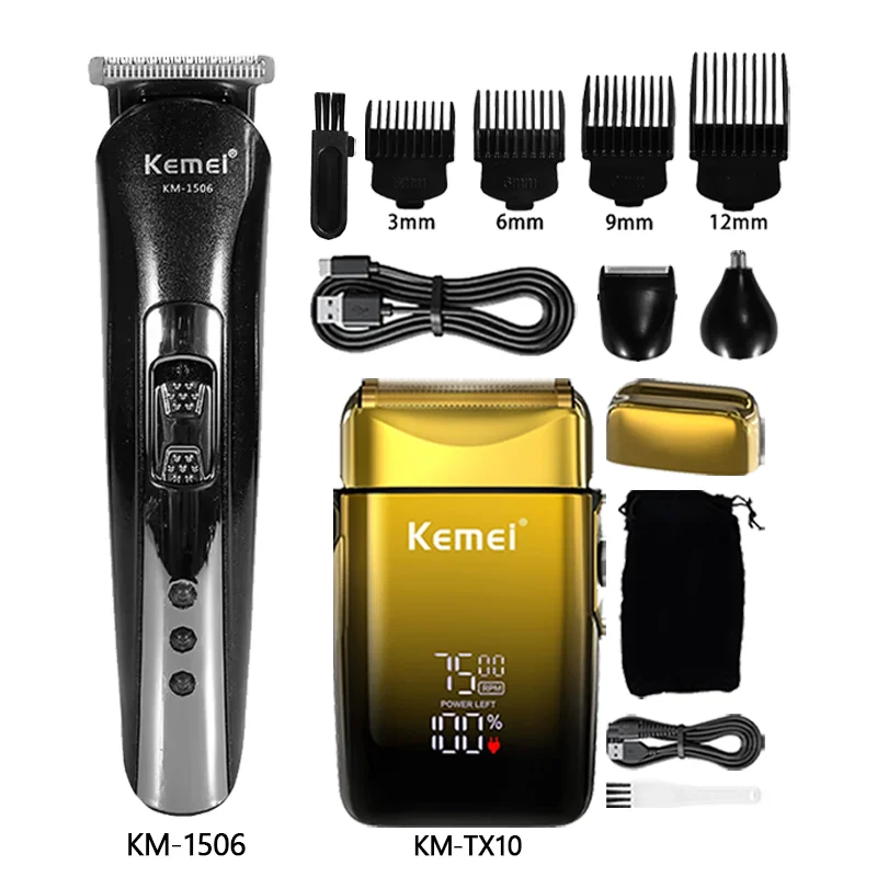 

Машинка для стрижки волос Kemei Km-2296 Km-1506 Km-TX10 Парикмахерская машина для стрижки волос Машинка для стрижки волос Беспроводная аккумуляторная бритва