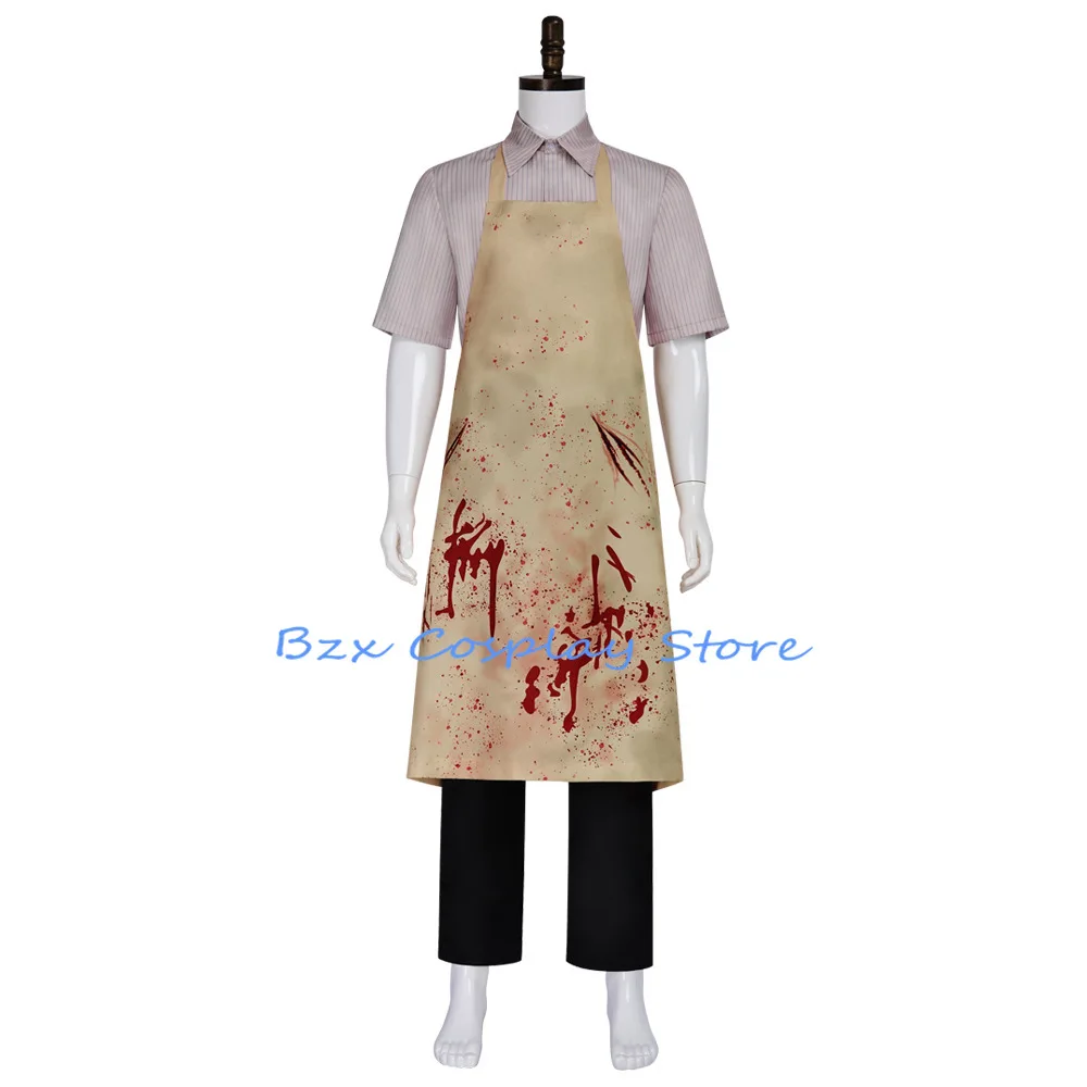 Movie Killer Cosplay Butcher Costume Horror Blood Apron Stained Zombie Party Play Costume Halloween Terror Props Suit