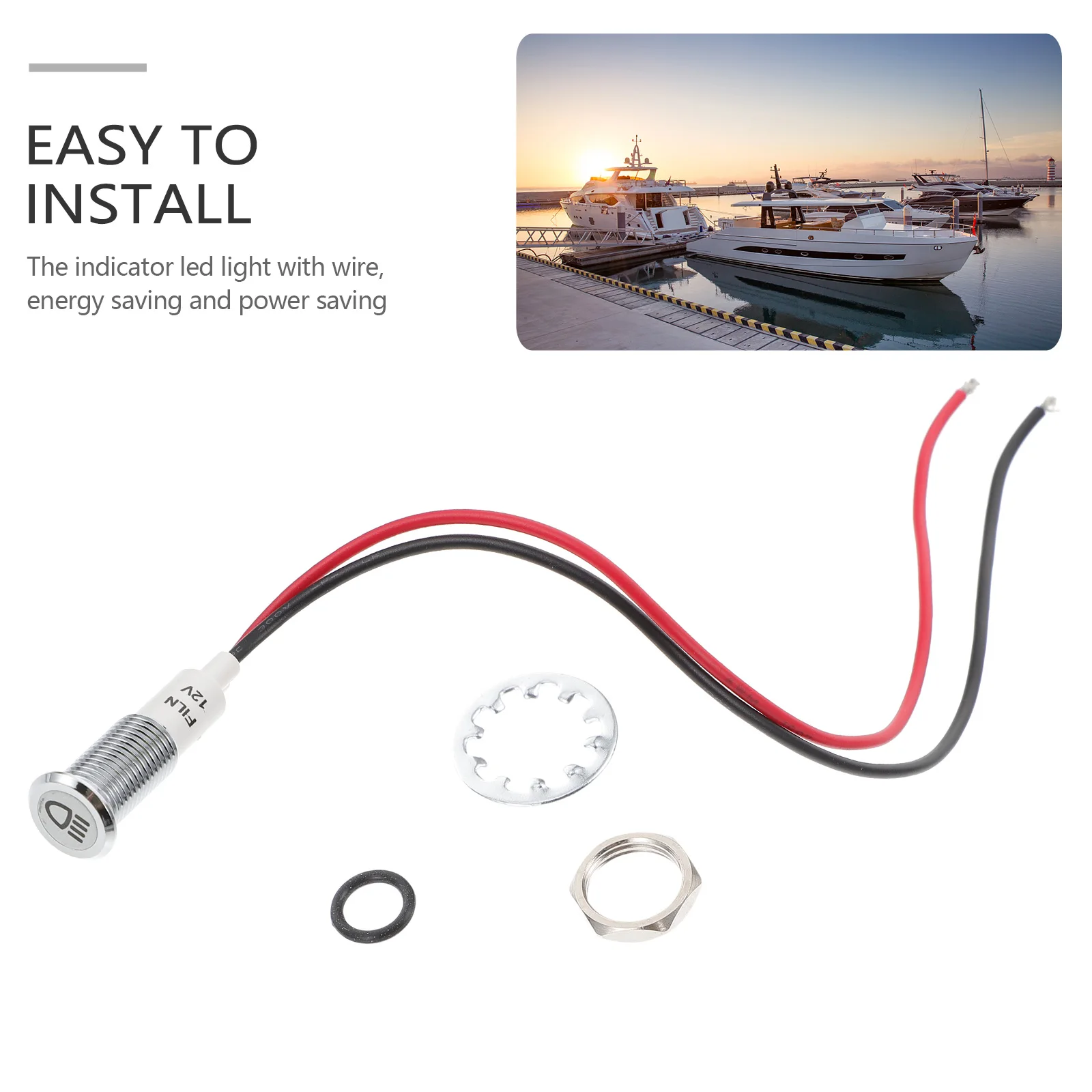 

Waterproof Led Indicator With Wire Car Truck Ship Signal Lamp Light Dashboard Warning Light Directional Lamps Energy