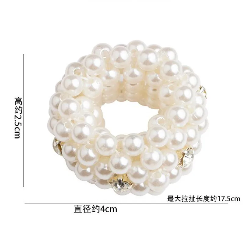 Simple Elastic Pearl Hair Rope For Women Girl Fashion Ponytail Holder Hairband Hairring Hair Accessories Headwear Gifts