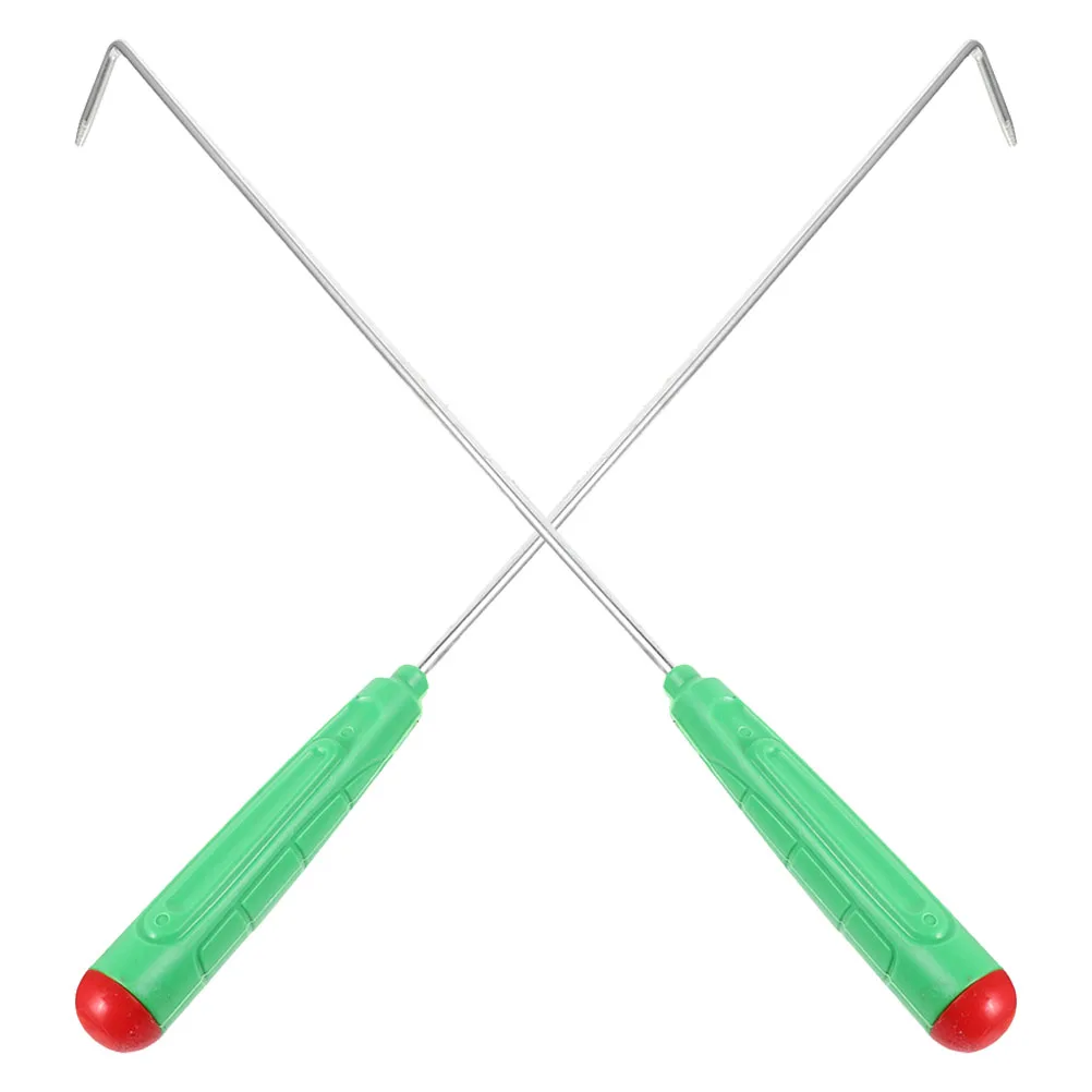 

2Pcs Heavy Duty Fireplace Poker Plastic Iron Fire Pit Tool Camping Bbq Fire Pit Accessories Outdoor Fireplace Tongs