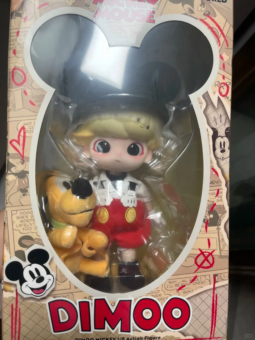 

Оригинальные совместные товары Popmart Dimoo, Фигурки Дональда Дака и Микки 1/8, модная слепая коробка, игрушки, украшения и подарки