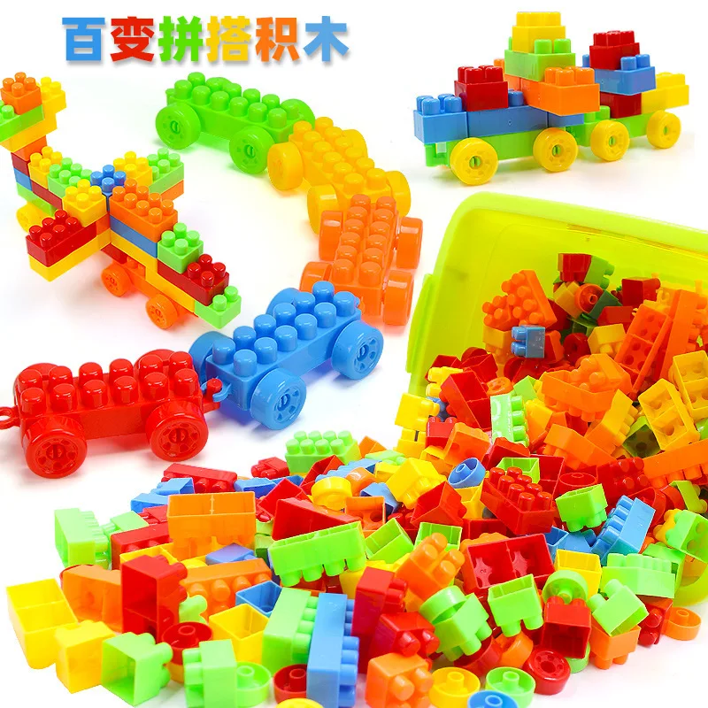 

Children'S Plastic Large Particle Building Blocks Packaged In Buckets For Kindergarten Diy Early Education Assembly Toys