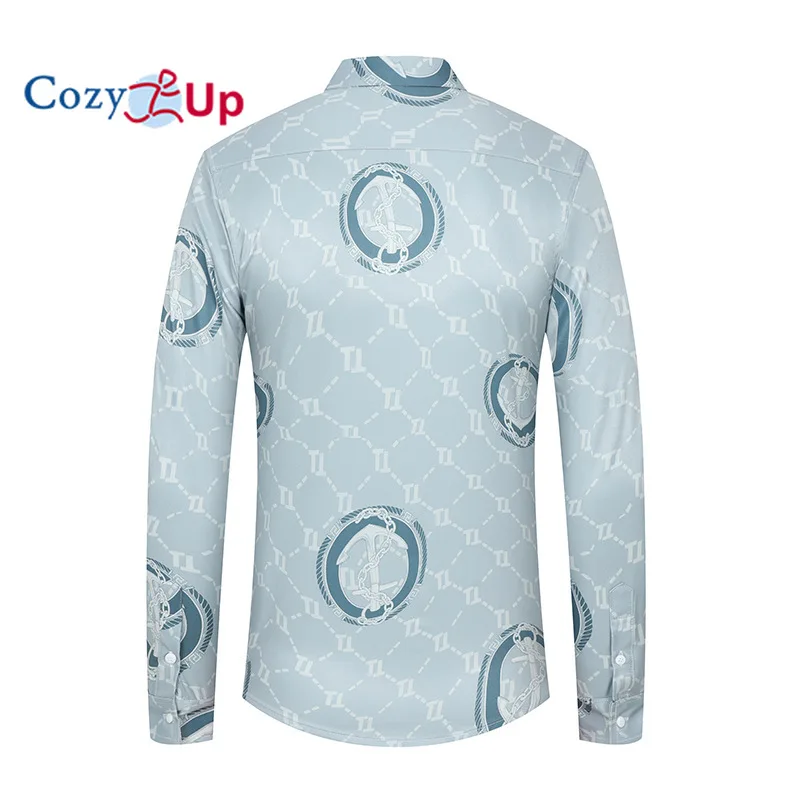 Men's Lapel Non Ironing Long Sleeved Shirt, Digital Printed Casual Slim Fit Shirt