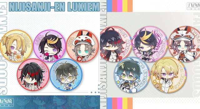 Rainbow Society Nijisanji EN Luxiem Luca Kaneshiro Ike Eveland Vox Vtuber  Game Youtuber Cute Figure Badge Button Bag Decorations - AliExpress