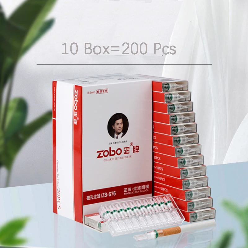 200 Pieces/Big Box Zobo Healthy Plastic Disposable Filter Cigarette Holder For Ordinary 7.6mm 5.5mm Diameter Lips Mouthpiece