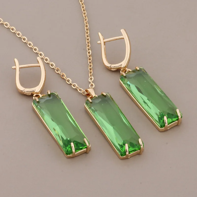 New Trend Gold Color Big Drop Earrings Sets for Women Fashion High Quality Hanging Earring Luxury Elegant Women's Set