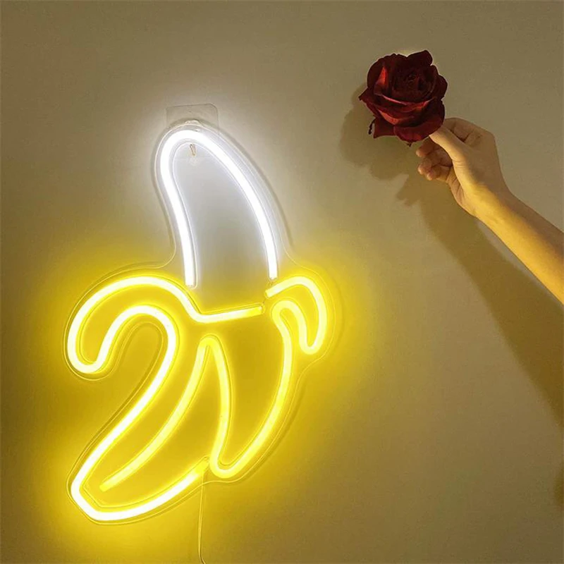 

Ineonlife Banana LED Neon Light Sign USB Battery Powered Wall Neon Lights for Bedroom Party Holiday Decoration Night Lamp Gift