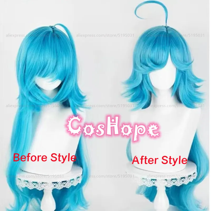 Dolia Cosplay Wig 80cm Long New Heroine Mermaid Doria Wig Blue Wig Cosplay Anime Heat Resistant Synthetic Wigs