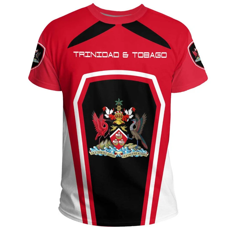 Trinidad and Tobago Jersey Men's T-shirt O-Neck Oversized Short Sleeve Men's Clothing 3D Print TT Flag Football Team Shirt GYM