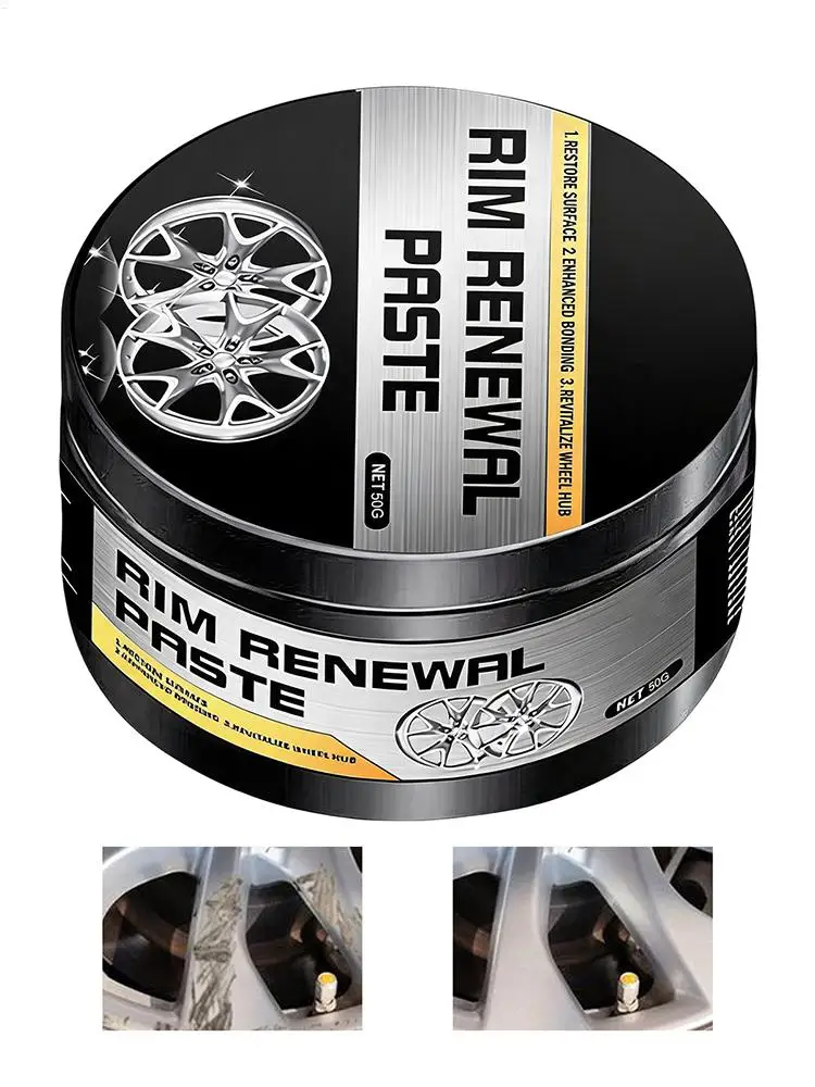 Pâte de réparation pour rayures de jantes en alliage 50g, crème universelle de polissage pour jantes, protection contre l'usure, l'oxydation et restauration de la surface