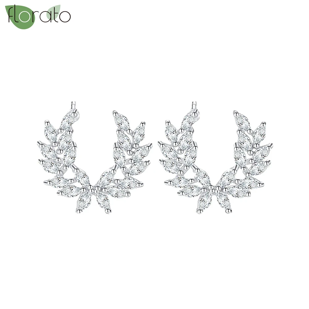 

925 Sterling Silver Needle Elegant White Zircon Earrings 2024 New Fashion Stud Earrings for Women Wedding Luxury Jewelry Gifts