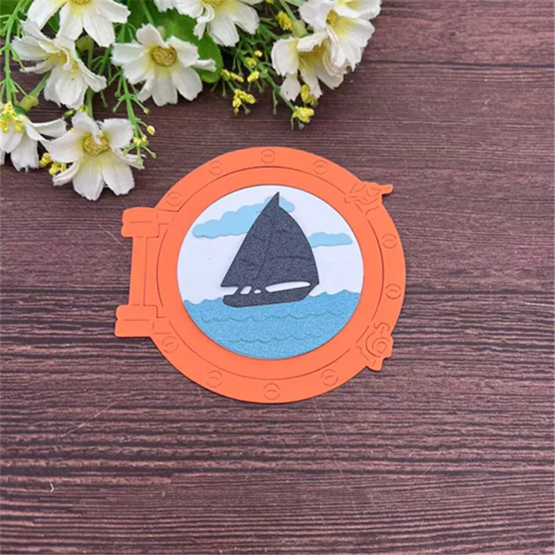 Ship round window Frame Metal Cutting Dies Stencils For DIY Scrapbooking Decorative Embossing Handcraft Template