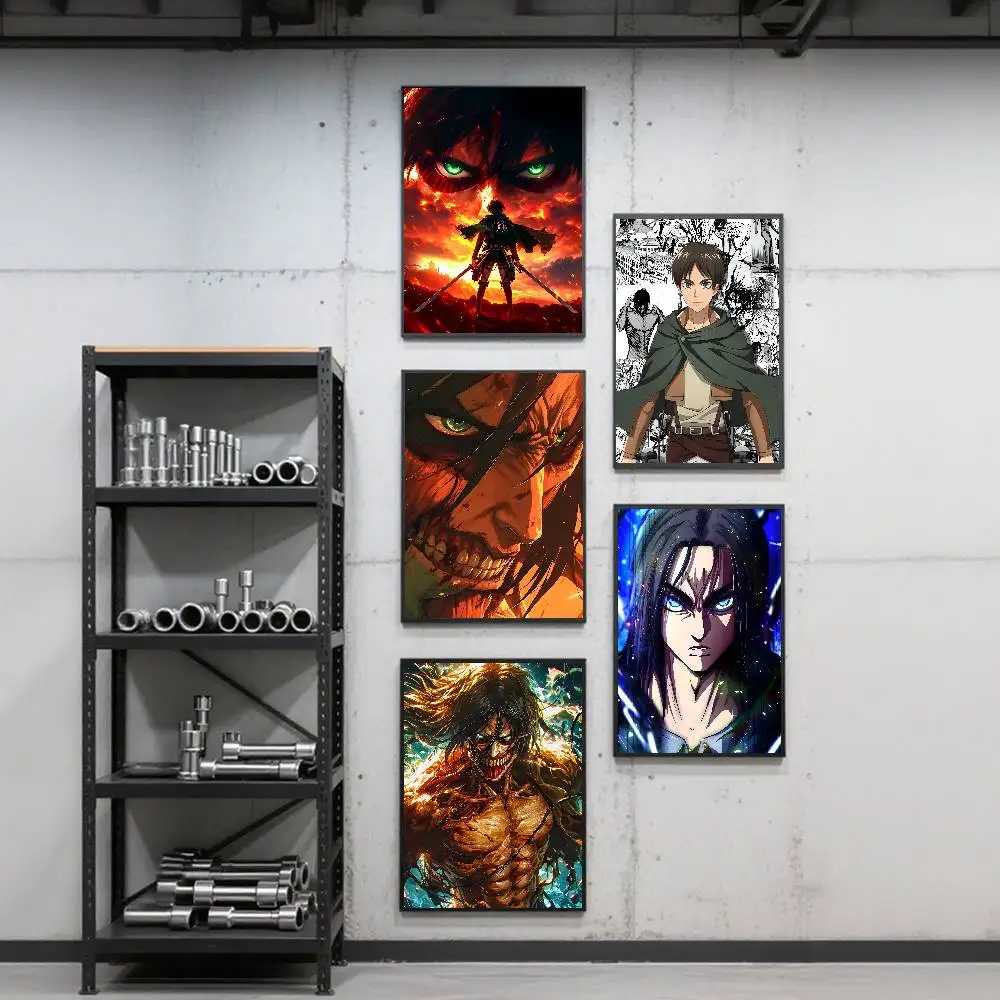 Anime A-Attack on Titan Eren Jaeger Poster Art Print Anime Style Home Decor Ideal Gift Perfect Room Decor