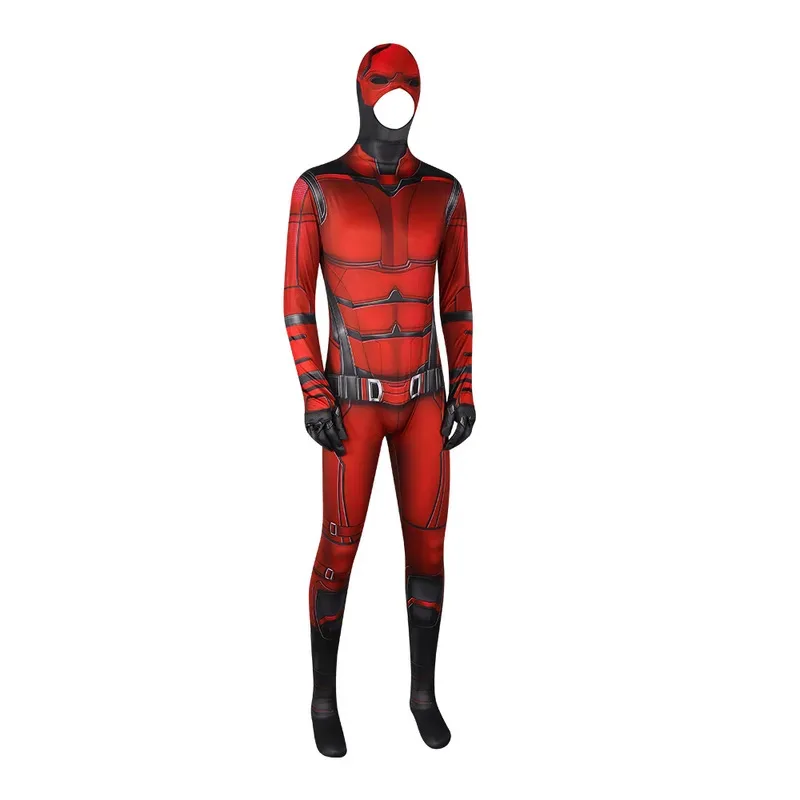 DY20Daredevil Cosplay disfraz de superhéroe Matt Murdock Spandex mono estampado tocado hombres adultos ropa de escenario de Halloween 25