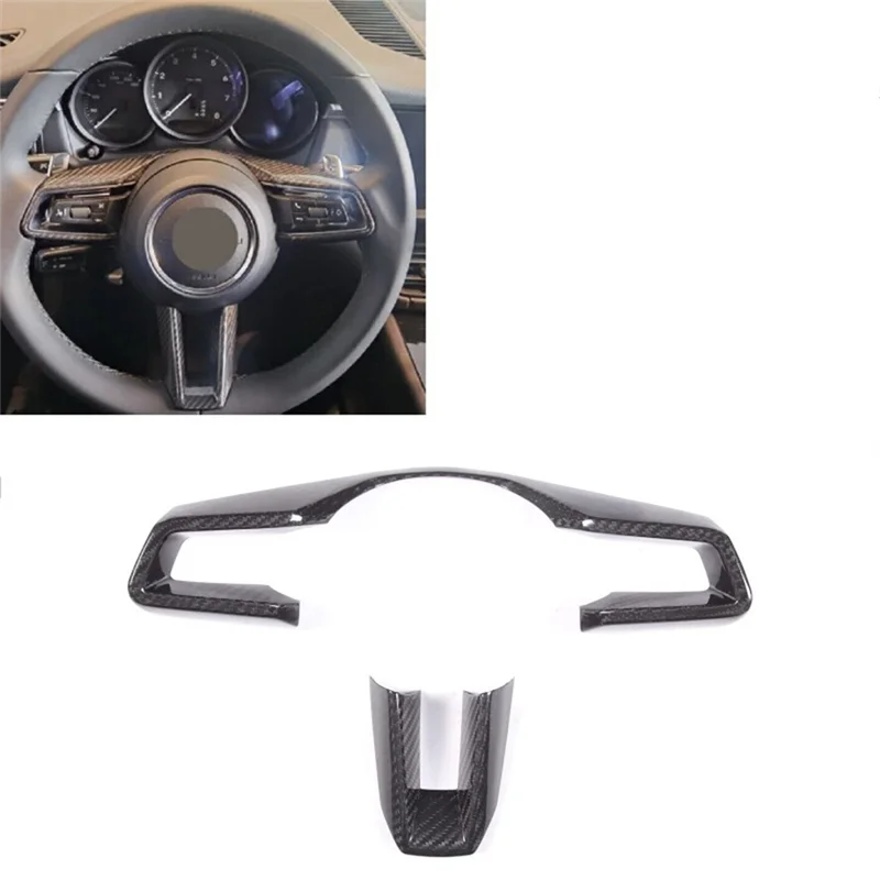 

A66P-Dry Carbon Fiber Car Steering Wheel Button Frame Cover Trim Kit Parts Accessories For Porsche 911 Taycan 2019-2023 Accessor