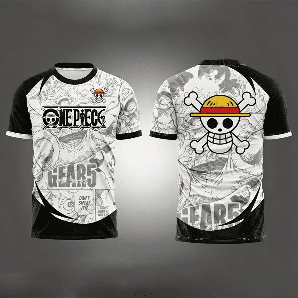 Camiseta Deportiva de Verano con Estampado de Anime Luffy Gear 5 para Hombre y Mujer, Camiseta Informal de Cosplay para Niños y Adultos