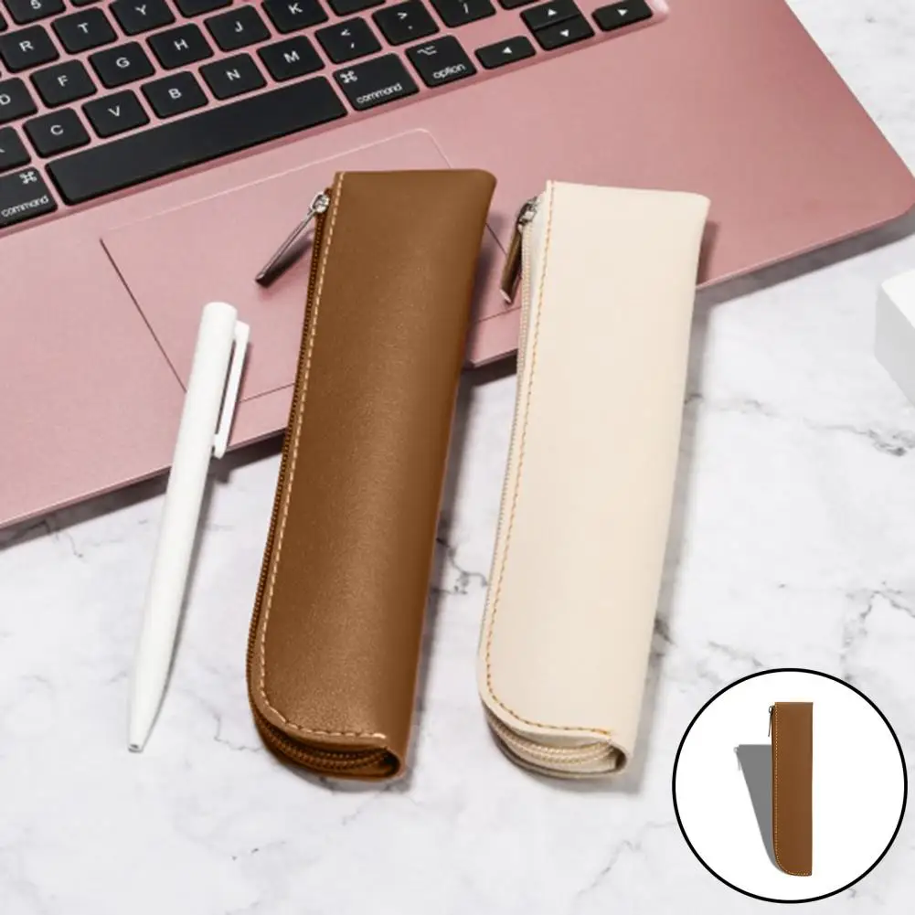 Small Pencil Case Bag Cosmetic Bag Durable Zipper Pu Leather Makeup Pouch Bag Holder Fashion Pencil Case For Girls