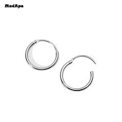 1Pairs/2Pcs Small Hoop Earrings Women Men Silver Color Stainles Steel Round Circle Pendientes Mujer 2023 Anti-allergy