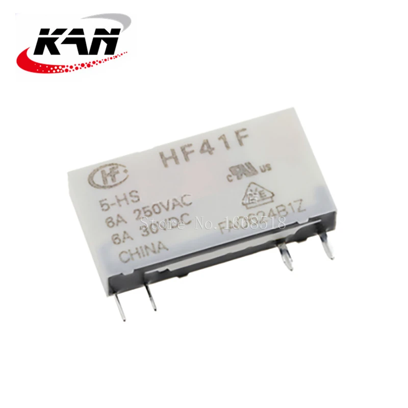Imagem -03 - Relé de Poder Hf41f5-hs Hf41f12-hs Hf41f24-hs 5vdc 12vdc 24vdc 6a 250vac 4pin Original Novo 50 Pcs