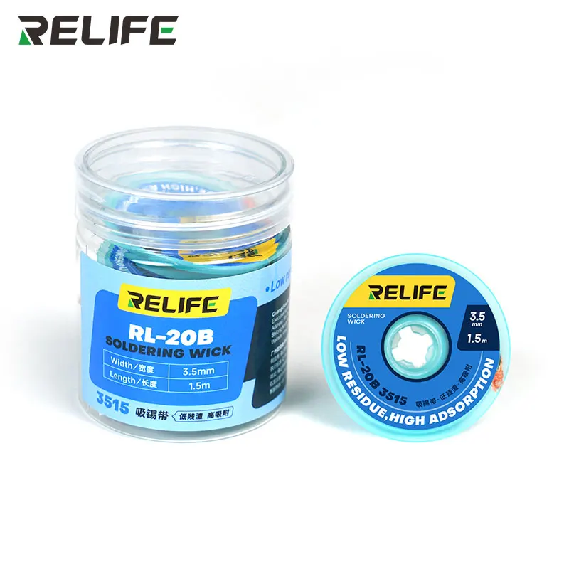 RELIFE RL-20B Strong Clean Desoldering Wire Strong Desoldering Suitable for Precision Instruments for PCB Tin Remover Welding