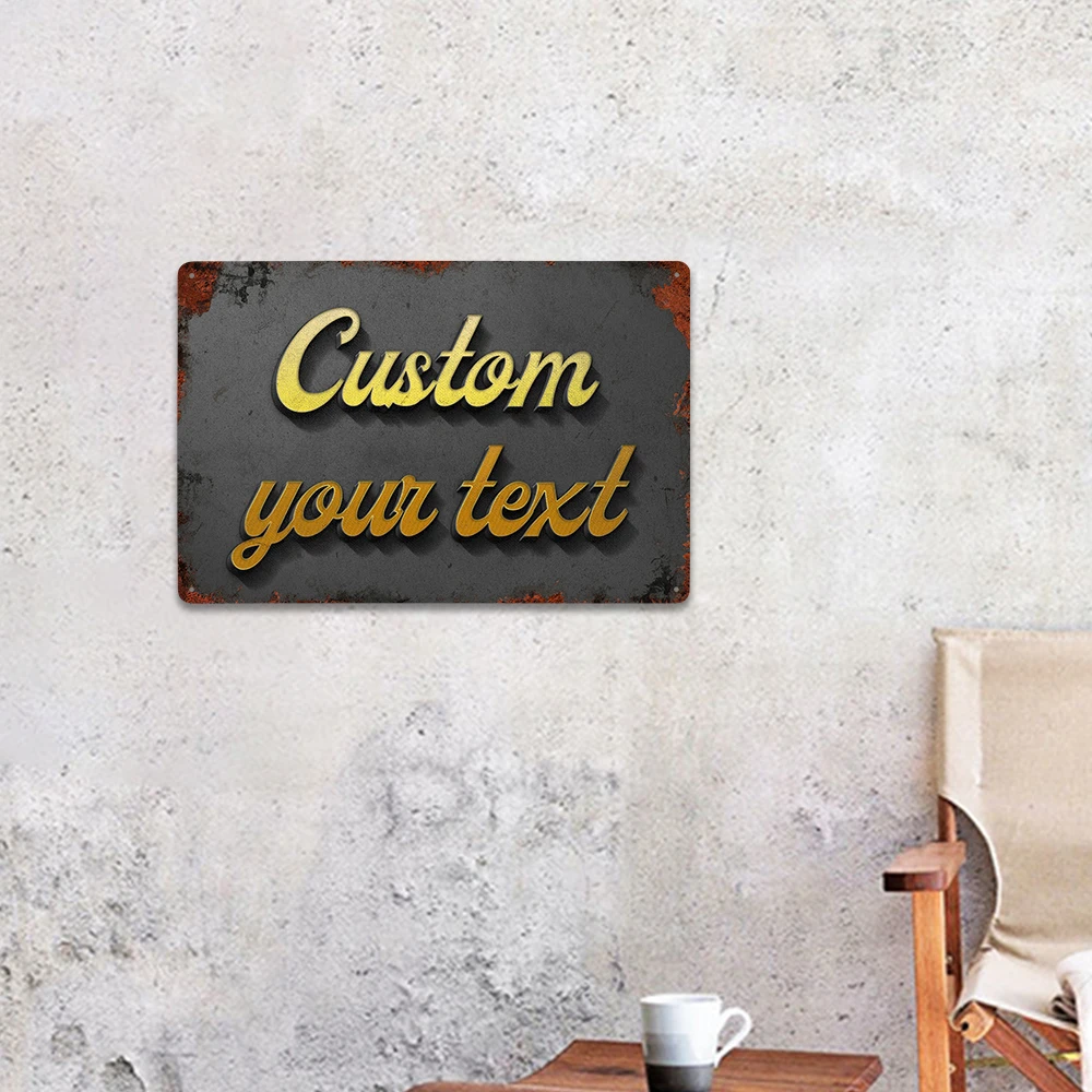 Personalized Tin Metal Sign Faux 3D Style Letters Wedding Bar Cafe Decor Custom Text Accepted