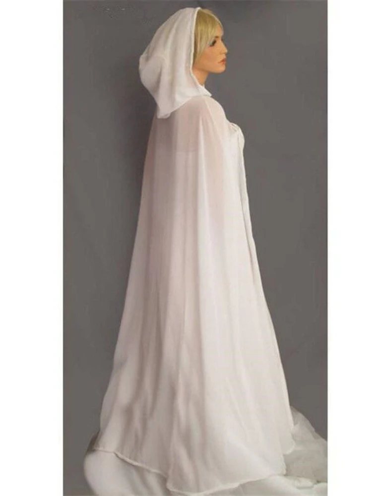Women's Sheer Chiffon Hooded Cape Cosplay Costume Long Flowy Princess Cloak for Wedding Party Loose-fit Mori Photography