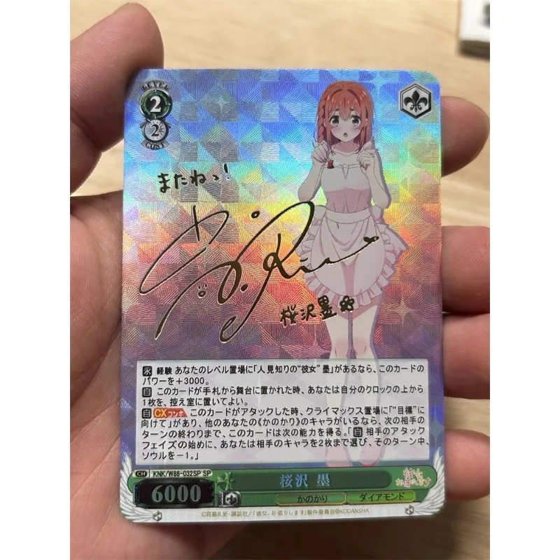 DIY ACG Rent-a-Girlfriend WS Refractive Gold Signature Flash Card Anime Peripheral Game Collection Card Prezent świąteczny