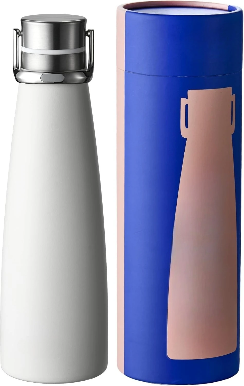 2026 New Insulated Water Bottle, Stainless Steel Water Bottle To Go White | 16oz, Leakproof, 24H Cold Retention, Cup Holder Fit