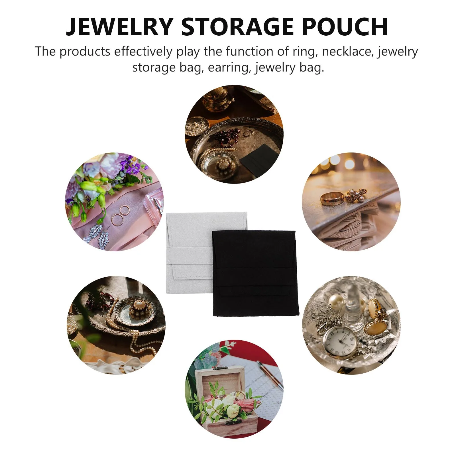 

2Pcs Jewelry Protection Bag Premium Durable Flannelette Pouch Gift Wrapping Container Storage for Rings Jade Jewelry Bag