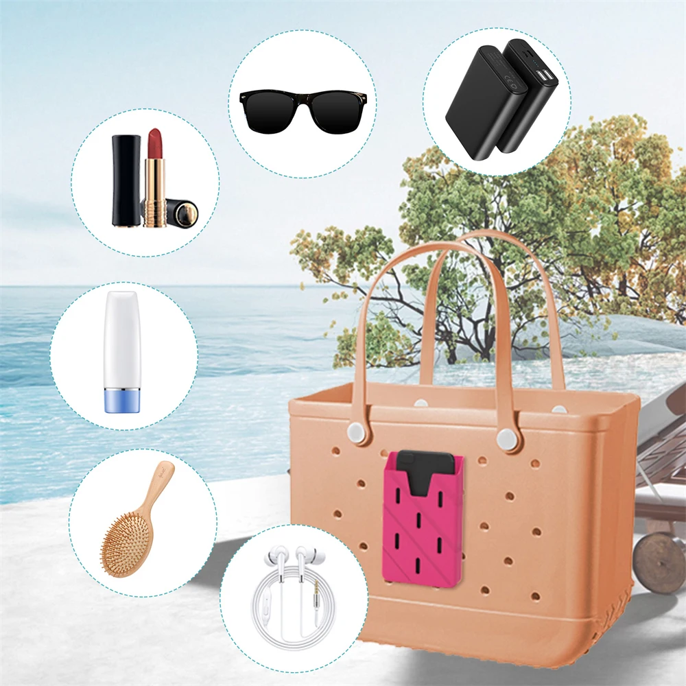 Waterproof Handbag Vacation Beach Handbag Spacious Fashionable Beach Accessories Mobile Phone Holder Silicone Cell Phone Storage