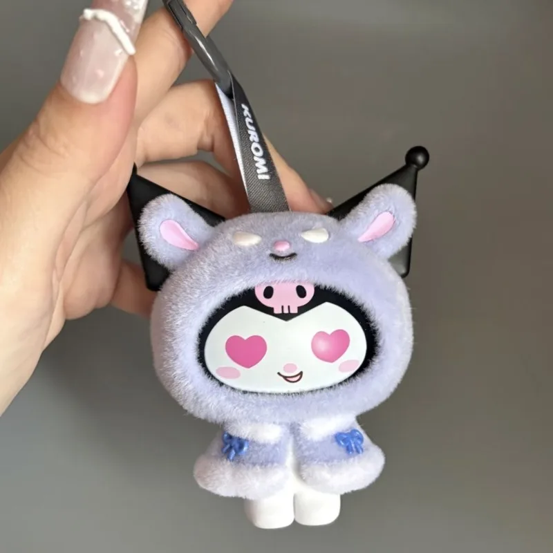 Em estoque sanrio pequena capa série reunindo caixa cega brinquedo na moda kuromi kt reunido chaveiro rosto mudando caixa mistério presente da menina