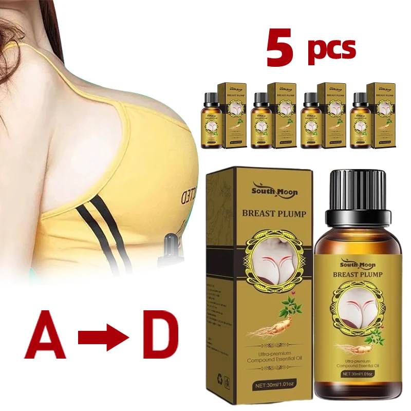 

5Pcs Breast Enlargement Essential Oil For Women Bust Enhancement Female Hormone Breasts Lift Firming Fast Growth Chest Enlarge